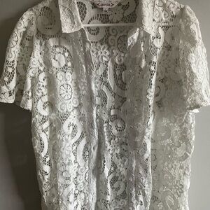 Nanette Lepore Ivory Lace Top